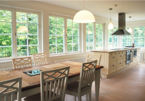 A kitchen with beautiful new windows
