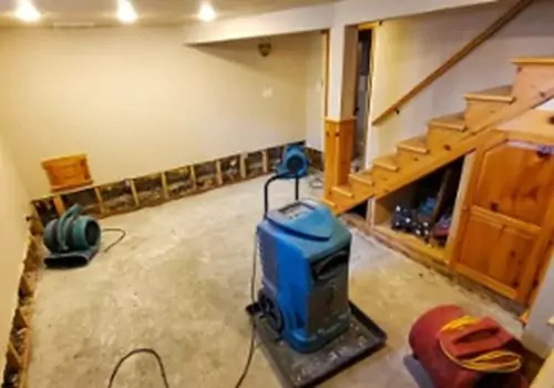 A basement is seen under construction. Heartland provides Basement Contractors in Bloomington IL.
